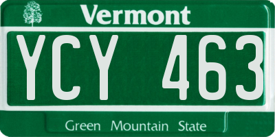 VT license plate YCY463