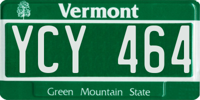 VT license plate YCY464