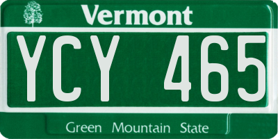 VT license plate YCY465