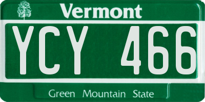 VT license plate YCY466