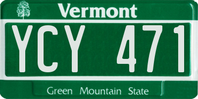 VT license plate YCY471