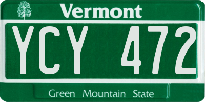 VT license plate YCY472