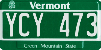 VT license plate YCY473