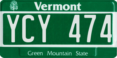 VT license plate YCY474