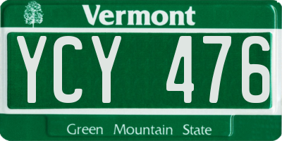 VT license plate YCY476
