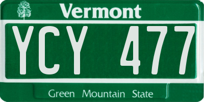 VT license plate YCY477