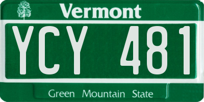 VT license plate YCY481