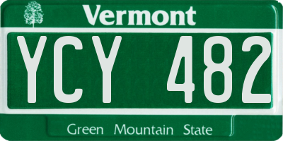 VT license plate YCY482