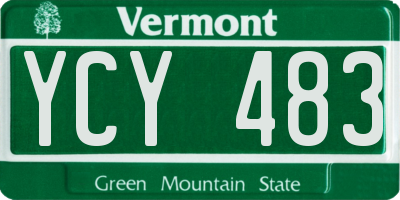 VT license plate YCY483
