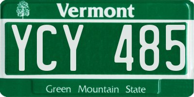 VT license plate YCY485