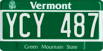VT license plate YCY487