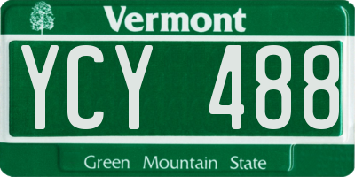 VT license plate YCY488