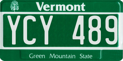 VT license plate YCY489