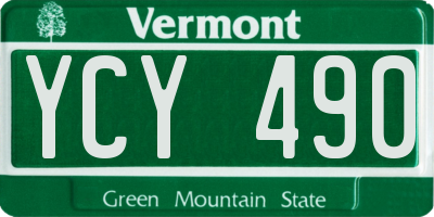 VT license plate YCY490