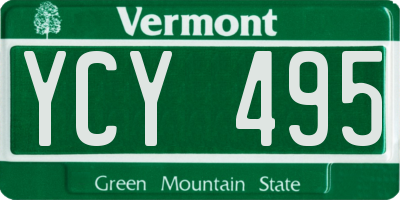 VT license plate YCY495