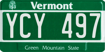 VT license plate YCY497