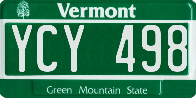 VT license plate YCY498