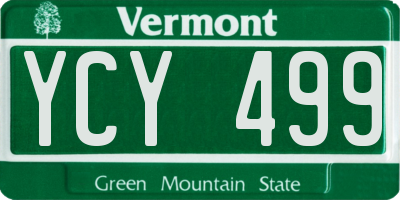 VT license plate YCY499