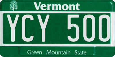 VT license plate YCY500