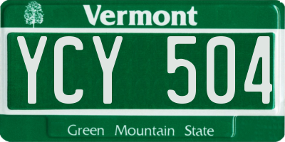 VT license plate YCY504