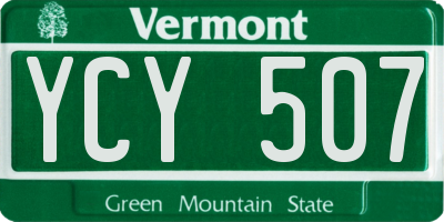 VT license plate YCY507