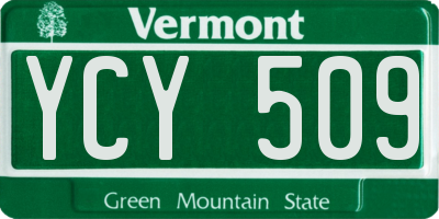 VT license plate YCY509