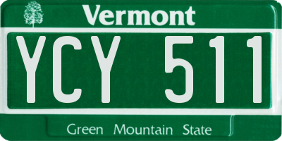 VT license plate YCY511