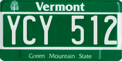 VT license plate YCY512