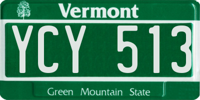 VT license plate YCY513