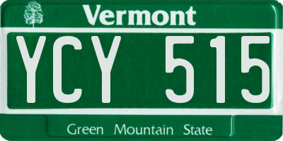 VT license plate YCY515