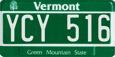 VT license plate YCY516