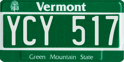 VT license plate YCY517
