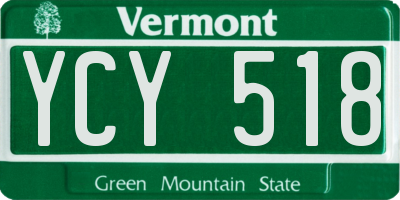 VT license plate YCY518