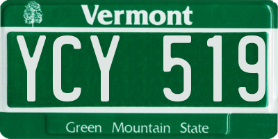 VT license plate YCY519
