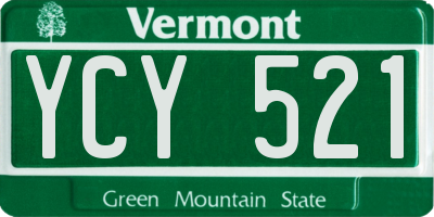 VT license plate YCY521
