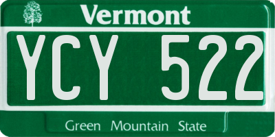 VT license plate YCY522