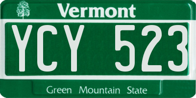 VT license plate YCY523