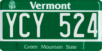 VT license plate YCY524