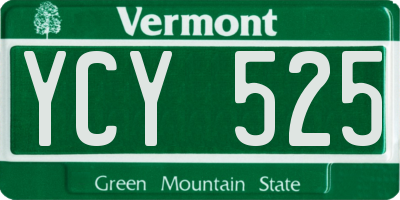 VT license plate YCY525