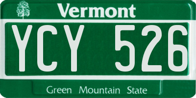 VT license plate YCY526