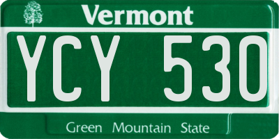 VT license plate YCY530