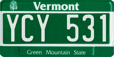 VT license plate YCY531