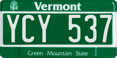 VT license plate YCY537