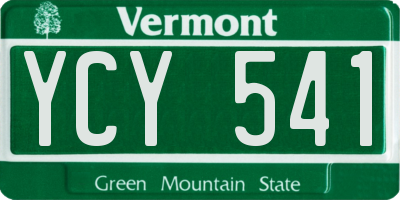 VT license plate YCY541