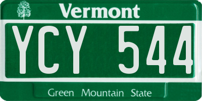 VT license plate YCY544