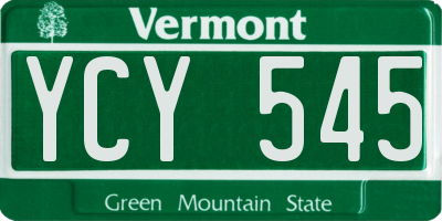 VT license plate YCY545