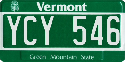 VT license plate YCY546