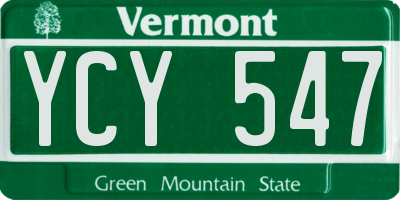 VT license plate YCY547