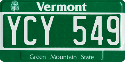 VT license plate YCY549