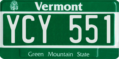 VT license plate YCY551